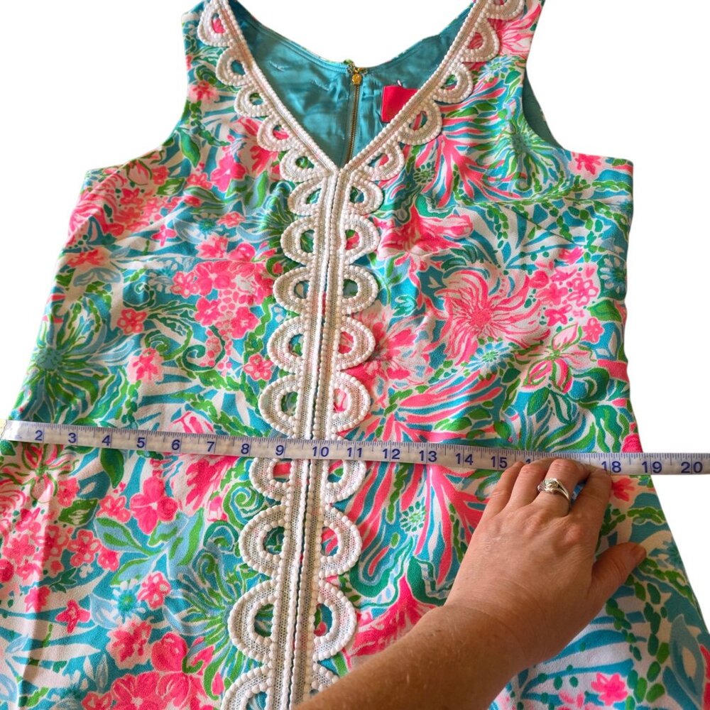 Lilly Pulitzer Ronnie Shift Romper Dress Leaf It Wild Amalfi Blue Size 10 - Picture 14 of 16